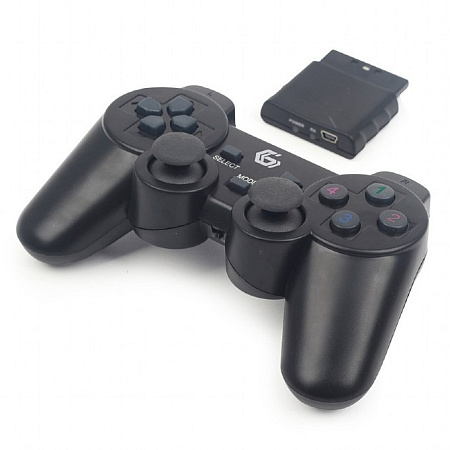 Wireless Gamepad GMB JPD-WDV-01, 4 axes D-Pad, 2 mini joysticks, 12 buttons, 2xAA, Dual vibration