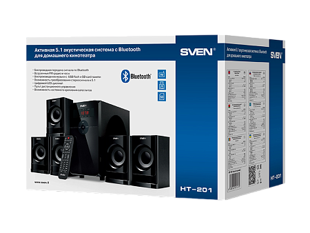 Audio System 5.1 SVEN "HT-201" 80w, USB, SD, FM, Display, RC, Black Audio System 5.1 SVEN "HT-201" 80w, USB, SD, FM, Display, RC, Black