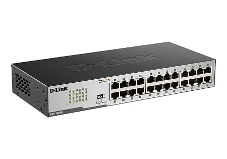 24-ports 10/100/1000Mbps Switch D-Link "DGS-1024D/I2A", 1U 19" Rackmountable, Metal Case