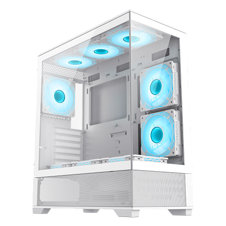 Case ATX GAMEMAX Vista AW, w/o PSU, 0.6mm, 6x120mm ARGB, ARGB Hub, RC, Front&Side Tempered Glass, 1x