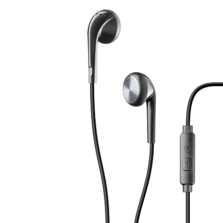 Cellular Club conical earphone with mic.Black