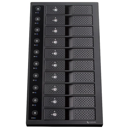 10-Bay SINGLE System External Enclosure Century "CRST1035U32CIS", USB3.2 Gen2 to 10x SATA 3.5"