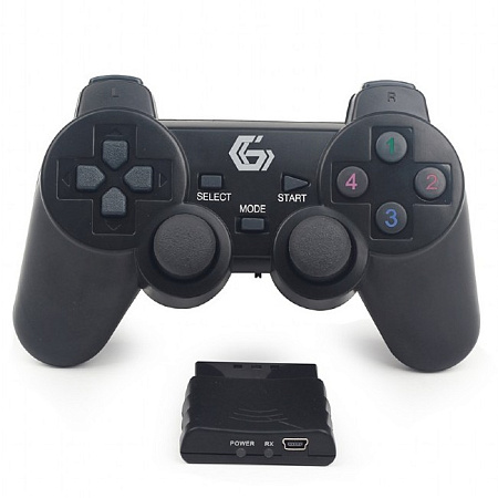 Wireless Gamepad GMB JPD-WDV-01, 4 axes D-Pad, 2 mini joysticks, 12 buttons, 2xAA, Dual vibration