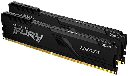 16GB DDR4-3200MHz  Kingston FURY Beast (Kit of 2x8GB) (KF432C16BBK2/16), CL16-18-18, 1.35V, Black