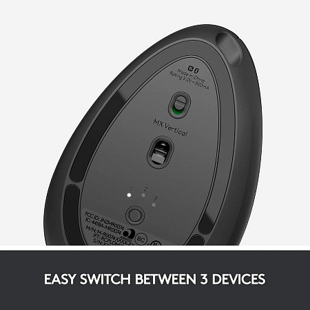 Wireless Mouse Logitech MX Vertical, 400-4000 dpi, 6 buttons, Ergonomic, 135g., 57° tilt, , 240mAh, 