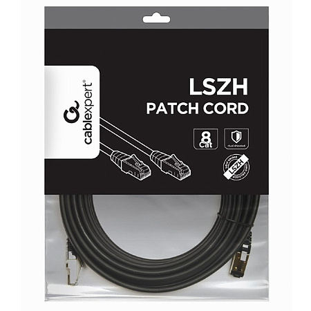 Patch Cord Cat.8 10m, Black, PP8-LSZHCU-BK-10M, Cablexpert, Low Smoke Zero Halogen (LSZH) Patch Cord Cat.8 10m, Black, PP8-LSZHCU-BK-10M, Cablexpert, Low Smoke Zero Halogen (LSZH)
