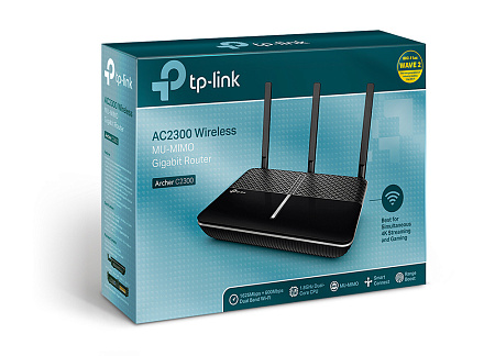 Wi-Fi AC Dual Band TP-LINK Router, "Archer C2300", 2300Mbps, MU-MIMO, Gbit Ports, USB3.0, USB2.0