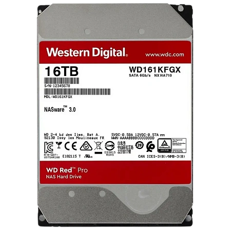 Жесткий диск Western Digital WD Red Pro, 3.5", 16 ТБ <WD161KFGX>
