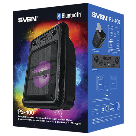 Портативная колонка SVEN PS-400, Чёрный