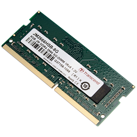 .8GB DDR4-  2666MHz  SODIMM  Transcend PC21300, CL19, 260pin DIMM 1.2V 