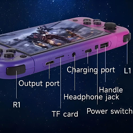 G50V Handheld Retro Game Console 5.0 inch, 64GB HD Output Built-in Games, Purple