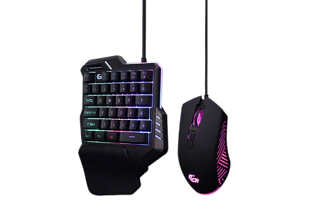 Gaming Kit IVAR TWIN, 35-key keyboard & mouse, 1000-3200 dpi, 7 buttons, Rainbow LED, USB