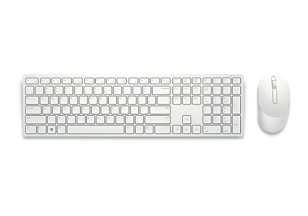 Wireless Keyboard & Mouse Dell KM5221W, Multimedia keys, 2.4Ghz, Russian, White