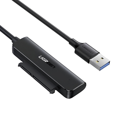 UGREEN Adapter USB-A 3.0 to 2.5" SATA III, Support UASP, S.M.A.R.T, TRIM, up to 5Gbps, 50cm CM321, Black