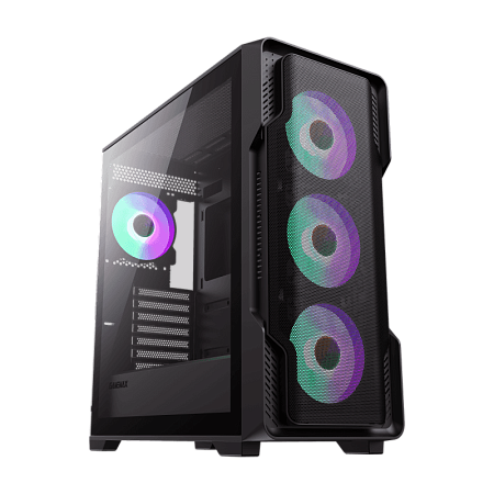 Case EATX GAMEMAX Siege, w/o PSU, 0.6mm, 4x120mm ARGB, ARGB Hub, Tempered Glas, Front Mesh, DF, 1xUS Case EATX GAMEMAX Siege, w/o PSU, 0.6mm, 4x120mm ARGB, ARGB Hub, Tempered Glas, Front Mesh, DF, 1xUS