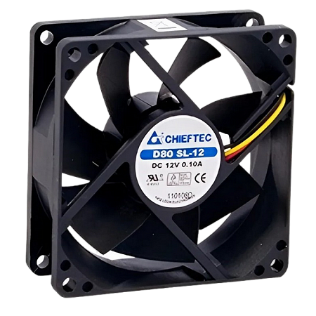 PC Case Fan Chieftec AF-1225S, 120x120x25 mm, 24-27 dB, 1350RPM, 55 CFM, 3pin/Molex