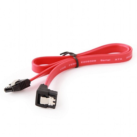Cable Serial ATA III   10 cm data, 90 degree connector, metal clips, Cablexpert CC-SATAM-DATA90-0.1M
