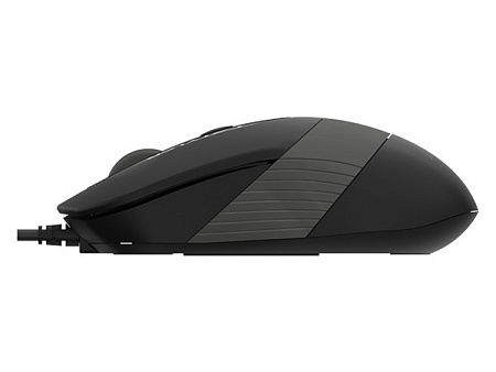 Mouse A4Tech FM10, 800-1600 dpi, 4 buttons, 108g, Ambidextrous, 4-Way Wheel, 1.5m, USB, Black/Grey