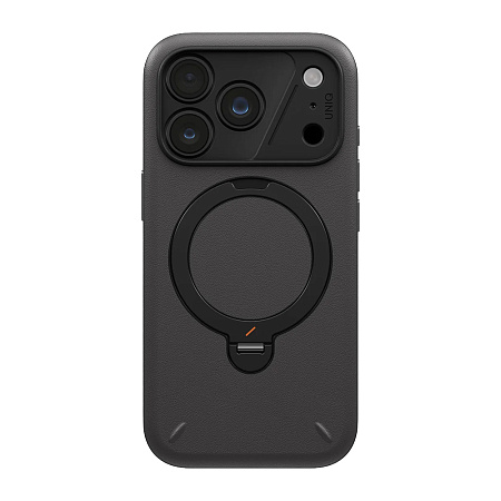 Uniq Case for iPhone 18 Pro Max 6.9 Hybrid Elix With 360 Rotating KickStand, Charcoal Grey