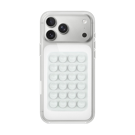 WOO Silicone Suction Cup Phone Mount Pad, 3M Adhesive, 24-Piece Backing, White