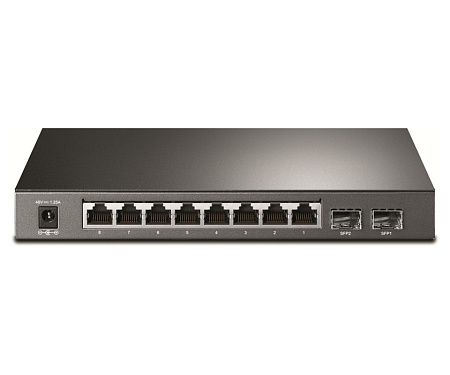 .8-port Gigabit  Smart PoE Switch, TP-LINK "T1500G-10PS(TL-SG2210P)", 2x1Gbps SFP, 53W Budget
