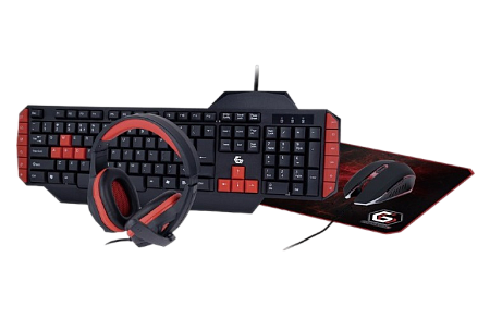 Gaming Keyboard & Mouse & Mouse Pad & Headset Gembird GGS-UMG4-02, US Layout, USB/3.5mm 