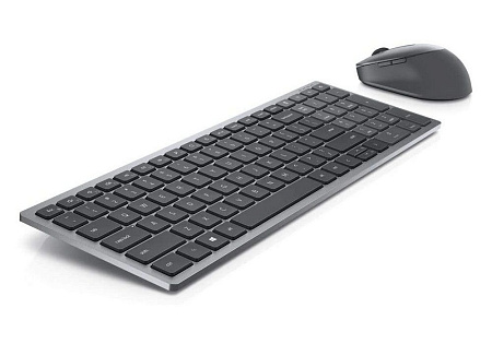 Wireless Keyboard & Mouse Dell Multi-Device KM7120W, Multimedia Keys, 2.4Ghz/BT, Russian, Titan Grey