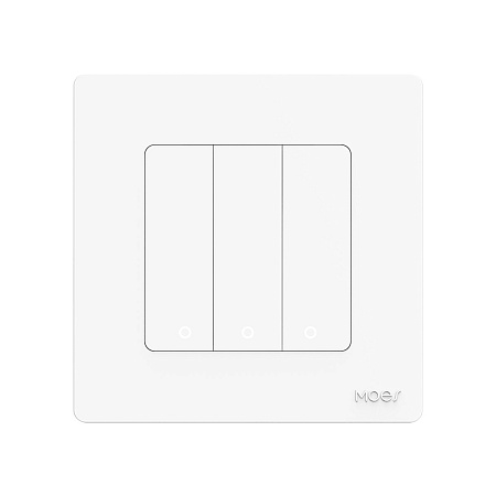 Moes Zigbee Star Ring Smart Push Button Swicth 3 Gang CR2032, white