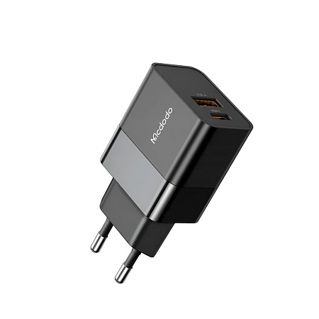 Mcdodo Wall Charger Hydrogen Series 3A 1*USB-A+1*Type-C 20W, Black Mcdodo Wall Charger Hydrogen Series 3A 1*USB-A+1*Type-C 20W, Black