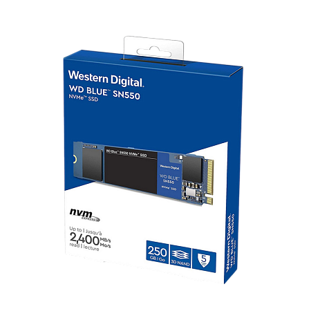 .M.2 NVMe SSD    250GB WD  Blue SN550 [PCIe 3.0 x4, R/W:2400/950MB/s, 170/135K IOPS, TLC BiCS3]