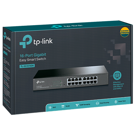 16-Port Gigabit Easy Smart Switch TP-LINK "TL-SG1016DE" metal case, Rackmount
