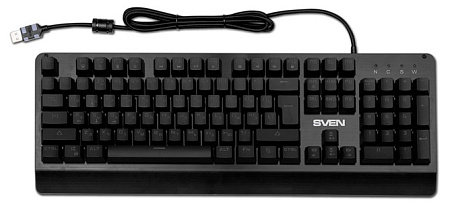 Gaming Keyboard SVEN KB-G9700, Mechanical, Red SW, Metal plate, Anti-Ghosting, RGB, 1.8m, USB, EN/RU Gaming Keyboard SVEN KB-G9700, Mechanical, Red SW, Metal plate, Anti-Ghosting, RGB, 1.8m, USB, EN/RU