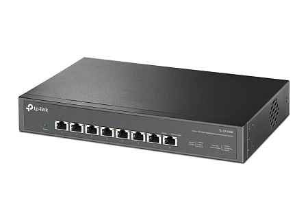 .8-port 10/100Mbps/1/2,5/10 Gbps Switch TP-LINK "TL-SX1008", steel case, Desk/Rackmount