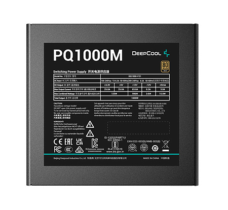 Power Supply ATX 1000W Deepcool PQ1000M, 80+ Gold, 120mm, Active PFC, Full Bridge SRC LLC + DC/DC, F