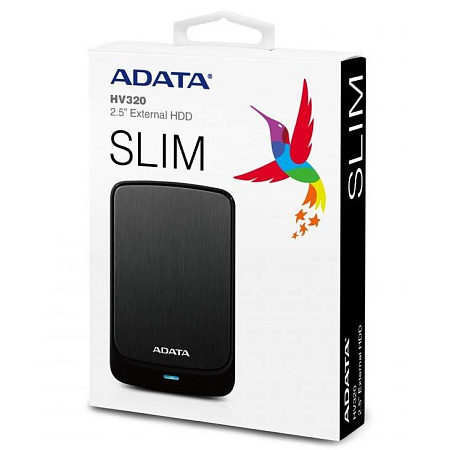 Внешний портативный жесткий диск ADATA HV320,  2 TB, Чёрный (AHV320-2TU31-CBK)