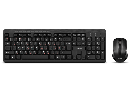 Клавиатура и мышь SVEN KB-C3400W, Беспроводное, Чёрный
