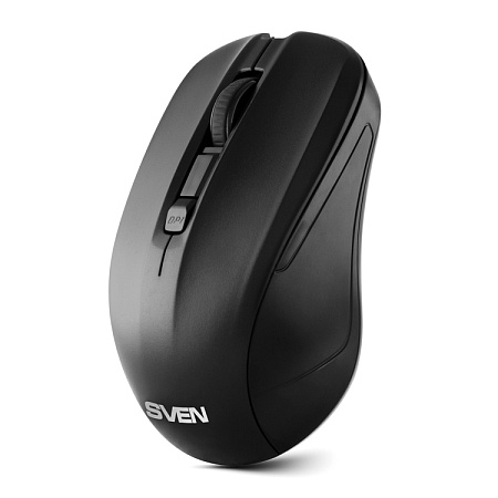 Wireless Mouse SVEN RX-270W, 800-1600 dpi, 4 buttons, Ambidextrous, 65g., 1xAA. 2.4Ghz, Black