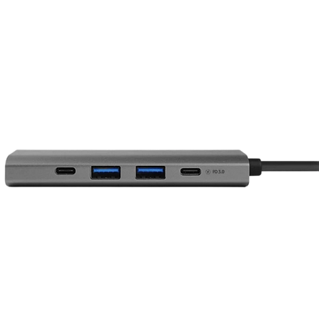 Docking Station Chieftec DSC-502, 5-in-1, 2xUSB-C, 2xUSB3.2, HDMI, PD 80W, Aluminum, Titanium grey