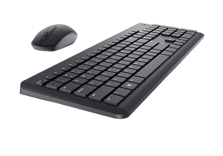 Wireless Keyboard & Mouse Dell KM3322, Multimedia keys, Sleek lines, Compact size, Russian, Black