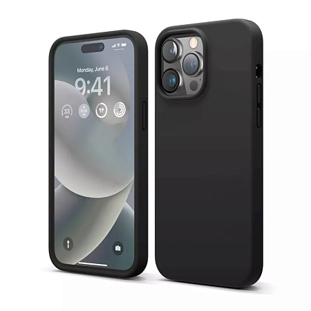 Helmet Case Liquid Silicone iPhone 14 Pro, Black