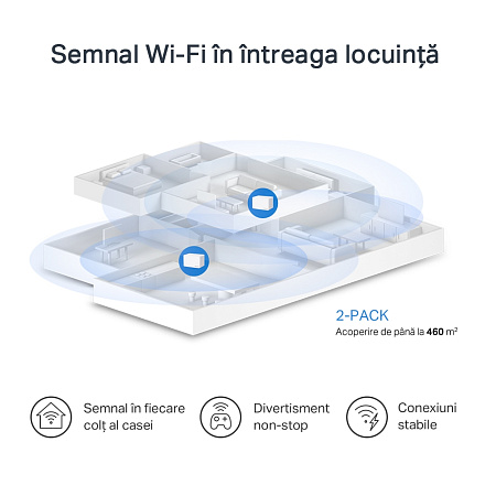 Whole-Home Mesh Dual Band Wi-Fi 6 System MERCUSYS, "Halo H80X(2-pack)", 3000Mbps, MU-MIMO,Gbit Ports