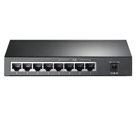 .8-port 10/100/1000Mbps  PoE Switch TP-LINK "TL-SG1008P", with 4-Port PoE, steel case, 64W Budget