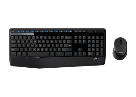 Wireless Keyboard & Mouse Logitech MK345, Media сontrols, Spill-resistant, Palm rest, 1000dpi, 3 but
