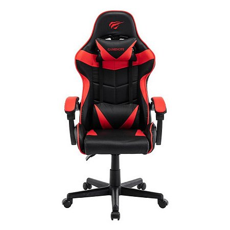 Gaming Chair Havit GC933, Headrest & Lumbar cushion, Handrails, 139 degrees, Black/Red