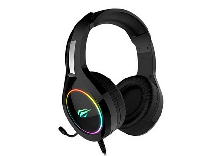 Gaming Headset Havit HV-H2232d, 50mm driver, 20-20kHz, 21 Ohm, 109dB, 2.2m, 3.5mm+USB, RGB, Black