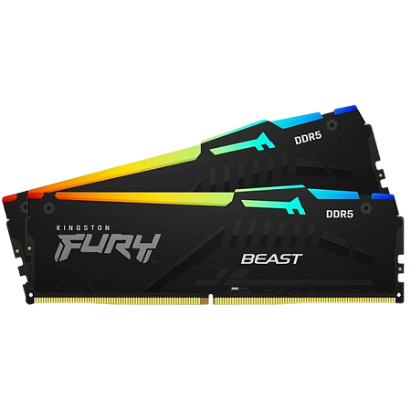 .64GB DDR5-6000MHz  Kingston FURY Beast RGB (Kit of 2x32GB) (KF560C40BBAK2-64), CL40-40-40, 1.35V, I