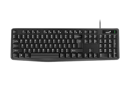 Keyboard Genius KB-117, Classic, 12 Fn keys, Concave Keycap, Spill Resistant, 1.5m, USB, EN/RU, Blac