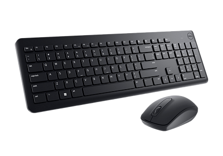 Wireless Keyboard & Mouse Dell KM3322, Multimedia keys, Sleek lines, Compact size, Russian, Black