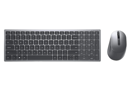 Wireless Keyboard & Mouse Dell Multi-Device KM7120W, Multimedia Keys, 2.4Ghz/BT, Russian, Titan Grey