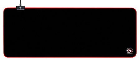 Gaming Mouse Pad  GMB  MP-GAMELED-L, 800 × 300 × 4mm, Natural rubber foam + Fabric, RGB, Black